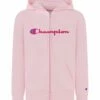 Budget ⌛ Champion Light Pink Logo Script Zip-Up Hoodie - 👧 Girls 🥰