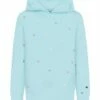 Deals 🧨 Champion Blue Mist Multicolor Tossed C Logo AOP Fleece Hoodie - 👧 Girls 😍