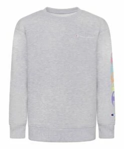 Coupon 😉 Champion Oxford Heather Multicolor Overlap Repeat C Fleece Sweatshirt - 👧 Girls 😍