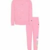 Best Sale 🌟 Champion Guava Pink Tossed Logo Fleece Sweatshirt & Joggers - Toddler & 👧 Girls ⭐