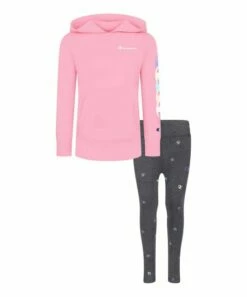 Buy 🥰 Champion Guava Pink Overlap Logo Lightweight Hoodie & Leggings - Toddler & 👧 Girls 🔔
