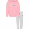 Flash Sale 🛒 Champion Guava Pink Big Bubble Hoodie & Oxford Heather Joggers - Toddler & 👧 Girls 🥰