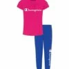 Deals 🌟 Champion Wow Pink 'Champion' Script Tee & Blueberry Joggers - 👧 Girls 🛒