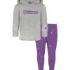Budget 🔔 Champion Oxford Heather Paint Splatter Lightweight Hoodie & Leggings - 👧 Girls 🎁