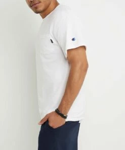 Outlet 🛒 Champion White Chest-Pocket Tee - Men 😉