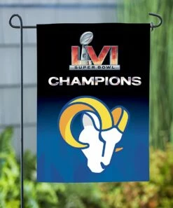 Best deal 🤩 Evergreen Los Angeles Rams Black & Blue Super Bowl 56 Outdoor Flag 😉