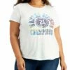 Brand new 🎁 Style & Co By Macy’s White & Purple Tie-Dye 'Champions' Relaxed-Fit Crewneck Tee - Plus 🛒