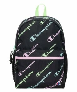 Best Sale 🤩 Champion Black & Pink Logo Youthquake 🎒 Backpack ⭐