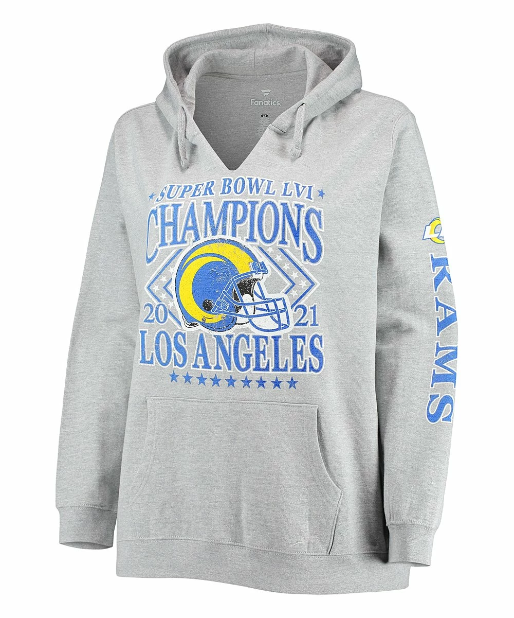 Budget π Fanatics Los Angeles Rams Super Bowl LVI Champions Retro V-Neck Hoodie - Plus π 1 Budget π Fanatics Los Angeles Rams Super Bowl LVI Champions Retro V-Neck Hoodie - Plus π