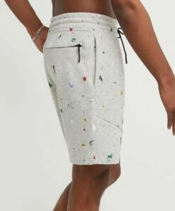 Best Sale 💯 Champion Oxford Gray Paint Splatter 8'' Global Explorer French Terry Shorts - Men ✨ -Champion Sales zu108150116 alt 2 tm1666980775