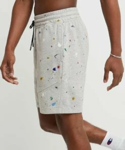 Best Sale 💯 Champion Oxford Gray Paint Splatter 8'' Global Explorer French Terry Shorts - Men ✨