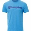 Buy 🥰 Champion Blue Jay Heather Logo 3-D Text Powerblend Crewneck Tee - Men 💯