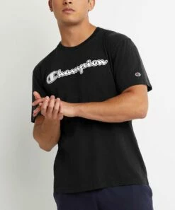 Best deal 🔥 Champion Black Solar Wash Logo Crewneck Tee - Men 🛒