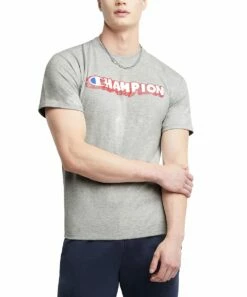 Hot Sale ✔️ Champion Oxford Gray Bubble Logo Tee - Men 🎉 -Champion Sales zu108150640 alt 3 tm1666980775