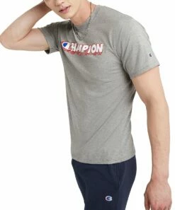 Hot Sale ✔️ Champion Oxford Gray Bubble Logo Tee - Men 🎉