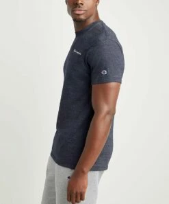 Deals 💯 Champion Navy Heather Chest-Logo Powerblend® Tee - Men 🎉 -Champion Sales zu108150719 alt 3 tm1666980775