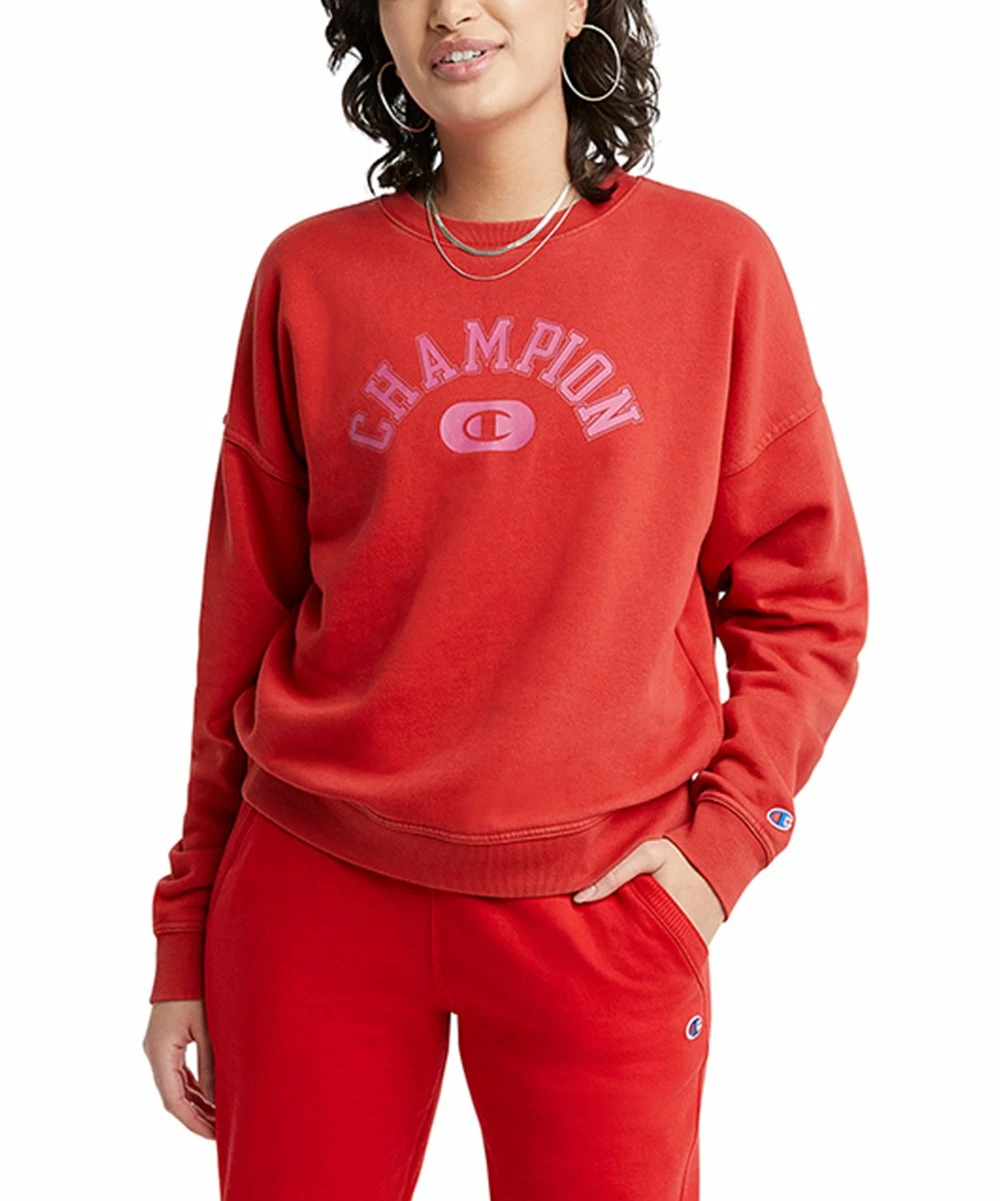 Top 10 π Champion New Ripe Red Solar Wash Powerblend Crewneck Sweatshirt - π© Women π 3 Top 10 π Champion New Ripe Red Solar Wash Powerblend Crewneck Sweatshirt - π© Women π - Image 3