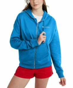 Coupon 🧨 Champion Blue Jay Powerblend Zip Hoodie - 👩 Women 🔔