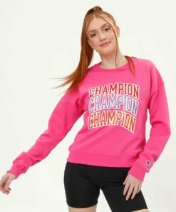 Top 10 π Champion Wow Pink 'Champion' Powerblend Crewneck Pullover - π© Women π