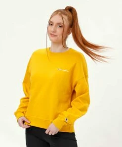 Best deal 𧨠Champion Forsythia Powerblend Crewneck Sweatshirt - π© Women β€οΈ