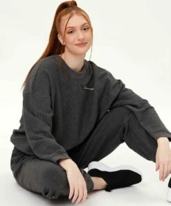 Best Pirce 🤩 Champion Granite Heather Campus Corded Crewneck Sweatshirt - 👩 Women ✨ -Champion Sales zu108155132 alt 3 tm1669163303