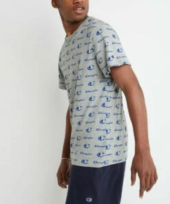 Best reviews of 💯 Champion Oxford Gray Big C Little Script Logo Tee - Men 🌟