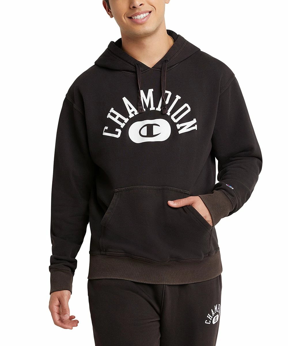Best Pirce π Champion Black Solar Wash Logo Varsity Hoodie - Men π― 1 Best Pirce π Champion Black Solar Wash Logo Varsity Hoodie - Men π―
