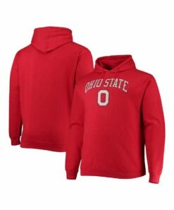 Outlet ⭐ Champion Ohio State Buckeyes Arch Over Logo Powerblend Pullover Hoodie - Big & Tall 🧨 -Champion Sales zu108619510 alt 2 tm1663774948