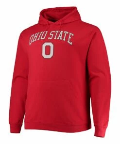 Outlet ⭐ Champion Ohio State Buckeyes Arch Over Logo Powerblend Pullover Hoodie - Big & Tall 🧨
