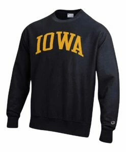 Best Sale ❤️ Champion Iowa Hawkeyes Fleece Crewneck Pullover Sweatshirt - Big 🔥