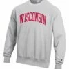 Wholesale 🌟 Champion Wisconsin Badgers Fleece Crewneck Pullover Sweatshirt - Big ✨