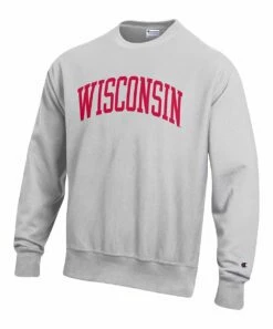 Wholesale 🌟 Champion Wisconsin Badgers Fleece Crewneck Pullover Sweatshirt - Big ✨