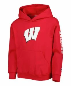 Coupon ❤️ Champion Wisconsin Badgers Two-Hit Logo Pullover Hoodie - Boys 🌟