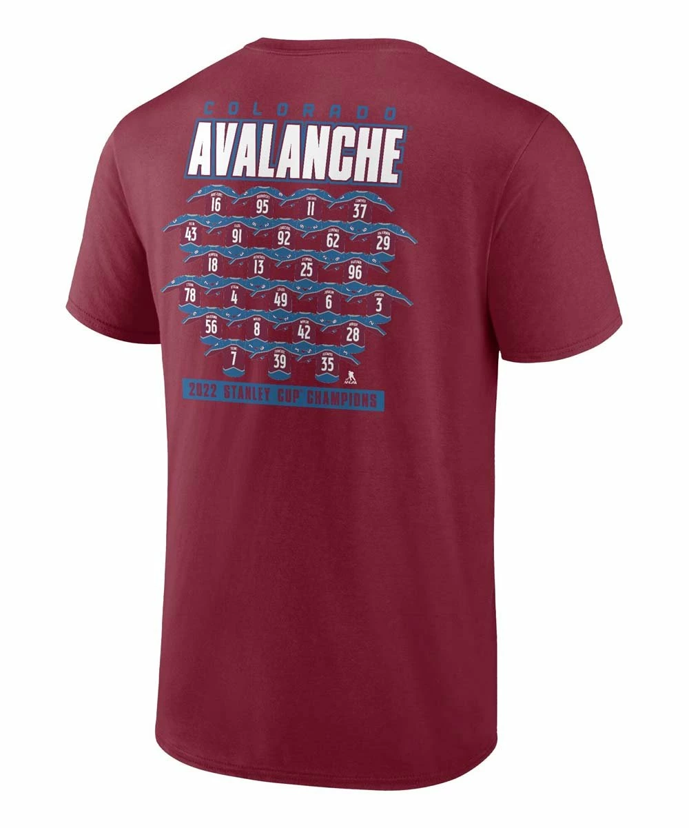 Hot Sale π₯° Fanatics Colorado Avalanche 2022 Stanley Cup Champions Jersey Roster Tee - Men π€© 2 Hot Sale π₯° Fanatics Colorado Avalanche 2022 Stanley Cup Champions Jersey Roster Tee - Men π€© - Image 2