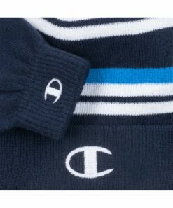 Hot Sale 🤩 Champion Navy & White Stripe Pom-Pom Beanie & Gloves Set ✨ -Champion Sales zu108910673 alt 2 tm1667417991