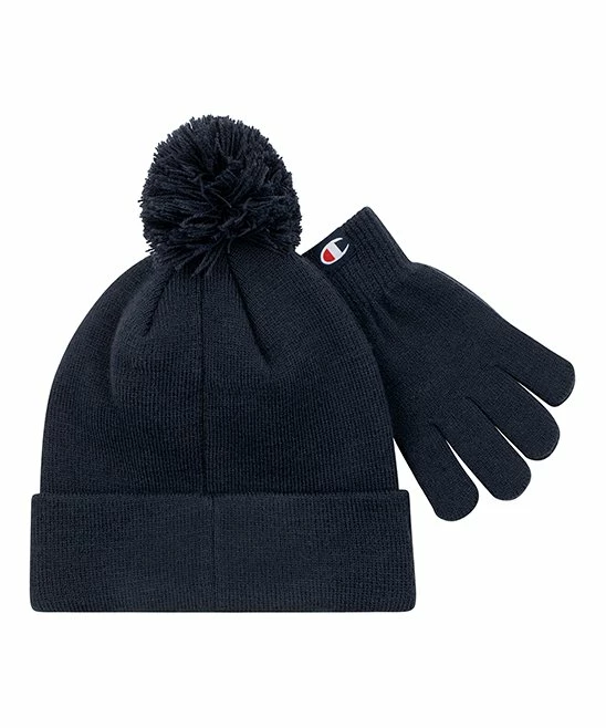 Outlet β€οΈ Champion Navy Pom-Pom Beanie & Gloves Set π 2 Outlet β€οΈ Champion Navy Pom-Pom Beanie & Gloves Set π - Image 2