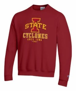 New 🎉 Champion Iowa State Cyclones Team Stack Powerblend Sweatshirt - Men 😉