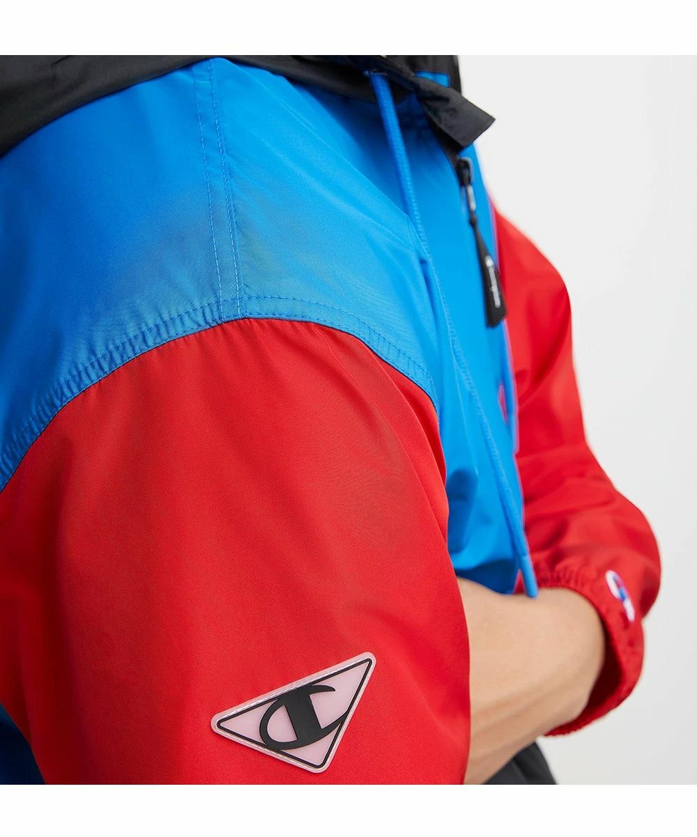 Top 10 β€οΈ Champion Blue Jay & Ripe Red Color Block Hooded Windbreaker - Men π 4 Top 10 β€οΈ Champion Blue Jay & Ripe Red Color Block Hooded Windbreaker - Men π - Image 4