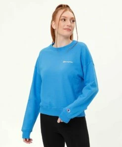 Budget 🌟 Champion Blue Jay Powerblend Crewneck Pullover - 👩 Women 🎁