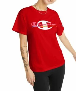 Champion Sales 15 New π Champion Cheerful Red Classic Graphic Tee - π© Women β