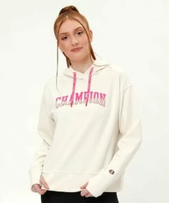 Best deal 𧨠Champion Natural & Pink Game Day Eco Hoodie - π© Women π₯
