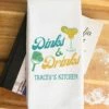 Outlet 😍 Hypolita White 'Dinks & Drinks' Personalized Name Kitchen Towel 🥰