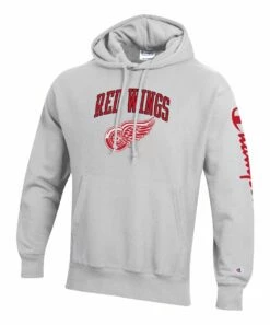 New 𧨠Champion Detroit Red Wings Reverse Weave Pullover Hoodie - Men π