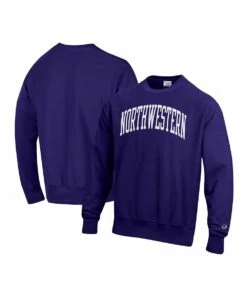 Best Sale ⌛ Champion Northwestern Wildcats Arch Reverse Weave Sweatshirt - Men 😍 -Champion Sales zu111516252 alt 2 tm1672943571