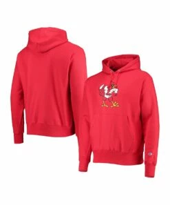 New 🎁 Champion Red Louisville Cardinals Vault Logo Reverse Weave Hoodie - Men 😀 -Champion Sales zu111516284 alt 2 tm1672943571