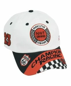 Flash Sale 👍 Aeromax Black & White Jr. 'Champion Racing' Cap 😀