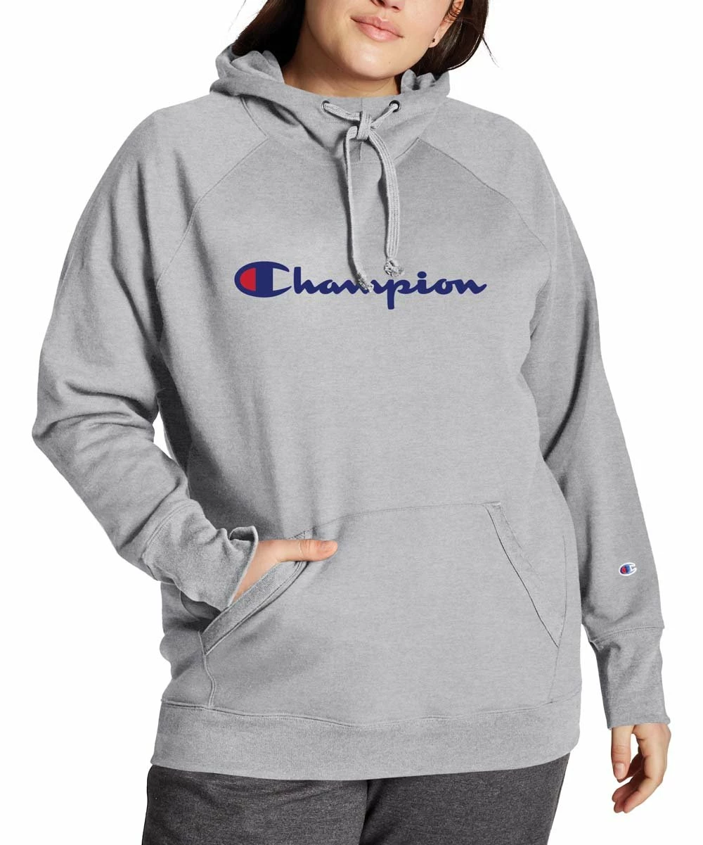 Deals π Champion Oxford Gray Kangaroo-Pocket Powerblend Raglan Hoodie - Plus π 1 Deals π Champion Oxford Gray Kangaroo-Pocket Powerblend Raglan Hoodie - Plus π