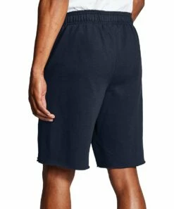 Best Sale 👍 Champion Navy 10'' Logo Drawstring Pocket Powerblend Athletic Shorts - Men 🤩 -Champion Sales zu91132615 alt 2 tm1627431927