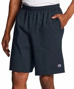Flash Sale ⭐ Champion Navy 9'' Drawstring Pocket Jersey Athletic Shorts - Men 💯