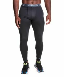 Coupon 🔔 Champion Black Compression Leggings - Men ⭐ -Champion Sales zu91132732 alt 2 tm1663704645